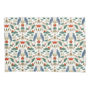 Chic Blue Heron white Heritage Revival Pillowcase