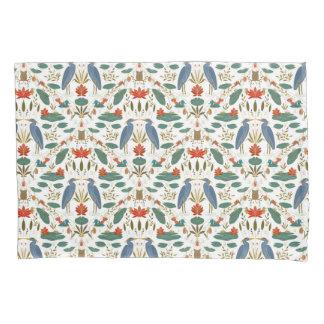 Chic Blue Heron white Heritage Revival Pillowcase