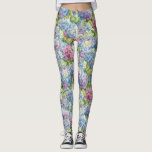 Chic Blue Lavender Hydrangea Floral Pattern Leggings<br><div class="desc">These chic leggings feature a floral pattern of blue and lavender hydrangea flowers. Wear to yoga,  the gym or lounging around the house. Designed by world renowned artist ©Tim Coffey.</div>