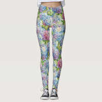 Chic Blue Lavender Hydrangea Floral Pattern