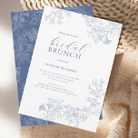 Chic Blue Line Drawn Floral Bridal Shower Brunch Invitation<br><div class="desc">Elegant ChicBlue Line Drawn Floral Bridal Shower Brunch Invitation
This gorgeous bridal shower invitation will add just the perfect touch of elegance to your event.</div>