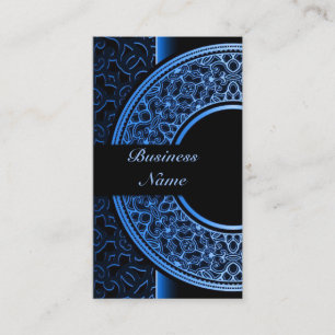 Chic Blue Medallion Business Card 4