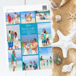 Chic Blue Mele Kalikimaka Photo Collage Beach Holiday Postcard<br><div class="desc">Chic blue customizable beach family photo collage Christmas postcard with your favourite tropical photos in the sun. Add 9 of your favourite memories from your island vacation to the coast. A beautiful coastal holiday postcard with a clean,  modern photograph layout and pretty blue script.</div>