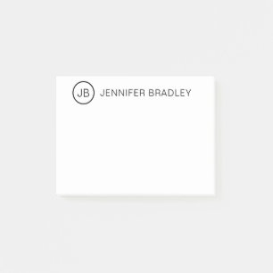 Chic Blue Monogram Custom Personalized Name Post-it Notes