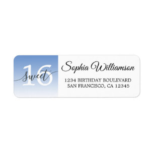 Chic Blue Ombre Sweet 16 Anniversaire Retour