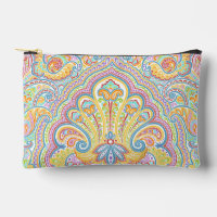 Chic Blue Pink Purple Orange Paisley Pattern