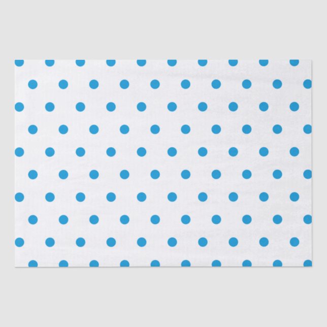 Chic Blue Polka dots Tissue Paper (Front)