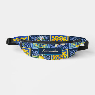 Chic Blue teal Sicilian citrus Mediterranean Fanny Pack