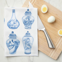 Chic Blue White Chinoiserie Porcelain Ginger Jars