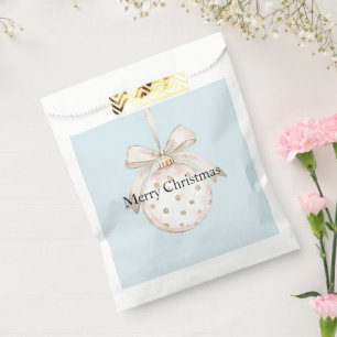 Chic Blue White Dots Bow Ornament Christmas Favour Bag