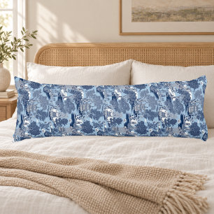 Chic Blue white willow chinoiserie cottage Body Pillow