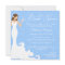 Chic Blue Wine Damask Bridal Shower Invitation
