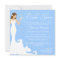 Chic Blue Wine Damask Bridal Shower Invitation
