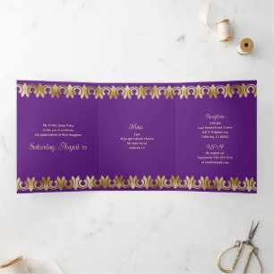 Chic Blue with Gold Quinceanera Party Invitation