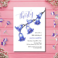 Chic Bluebell Flower Blossom 30th Birthday