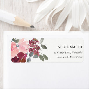 CHIC BLUSH BURGUNDY WATERCOULEUR ROSE ADRESSE FLOR