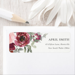CHIC BLUSH BURGUNDY WATERCOULEUR ROSE ADRESSE FLOR