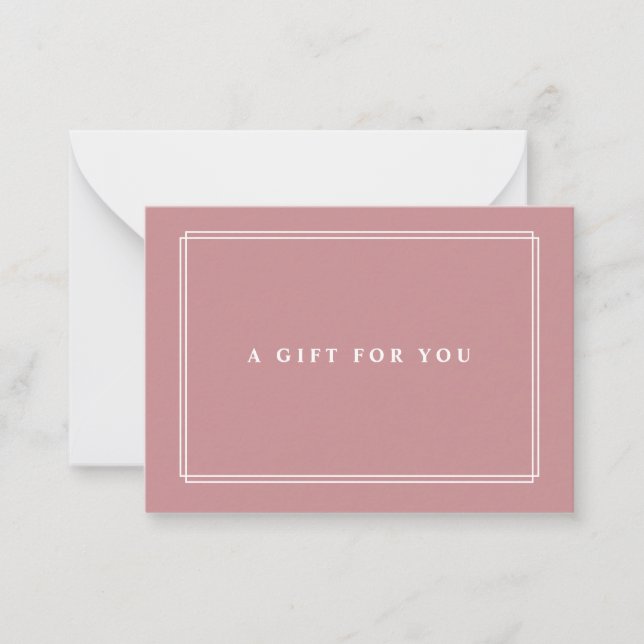 Chic Blush | Elegant Dusty Rose Gift Certificate Card (Front)
