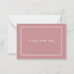 Chic Blush   Elegant Dusty Rose Gift Certificate Card