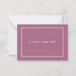 Chic Blush   Élégante carte cadeau Violet