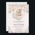Chic Blush Floral High Tea Party Bridal Shower  Invitation<br><div class="desc">Personalize this shabby chic tea party invitation easily and quickly. Simply click the Edit Using Design Tools button to further edit the texts, change fonts and fonts colours. Featuring pretty floral adorned tea cups and beautiful blush pink roses. Option to add a QR code for gift registry or RSVP at...</div>