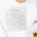 Chic Blush & Grey Personalized To-Do List Notepad<br><div class="desc">Personalize this chic to-do list notepad with a name and an additional line of custom text (shown with "important things to do") in modern black lettering on a trendy pale grey and blush rose gold veined marble background. Lined checklist notepad makes it easy to keep track of your important tasks...</div>