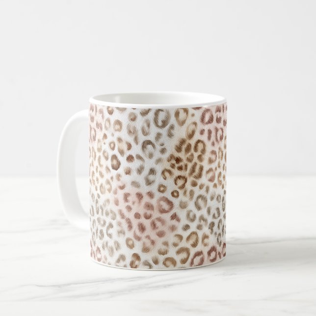 Chic Blush Ivory Leopard   Coffee Mug (Front Left)