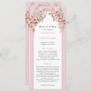 Chic blush peonies pampas boho arch boho program