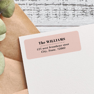 CHIC BLUSH PINK Bold Modern Elégant nom de famille