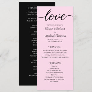  Chic Blush Pink Customizable Wedding Program Temp
