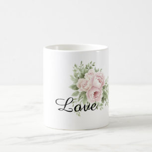 Chic Blush Pink Floral Coffee Mug