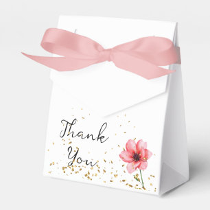 Chic Blush Pink Floral Confetti Frame Wedding Favor Box