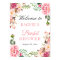 Chic Blush Pink Flowers Bridal Shower Welcome Sign