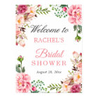 Chic Blush Pink Flowers Bridal Shower Welcome Sign