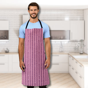 Chic Blush Pink Glitter Style Vertical Stripes Apron
