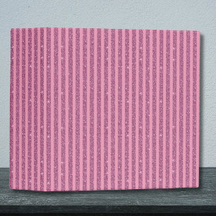 Chic Blush Pink Glitter Style Vertical Stripes Binder