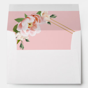 Chic Blush Pink Gold Geometric Wedding Invitation Envelope