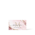 Chic Blush Pink Gold Glitter Marble Agate Monogram