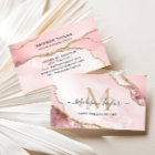 Chic Blush Pink Gold Glitter Marble Agate Monogram