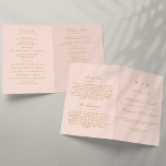 Chic Blush Pink & Gold Wedding Program Template<br><div class="desc">Chic Blush Pink & Gold Wedding Program Template.</div>