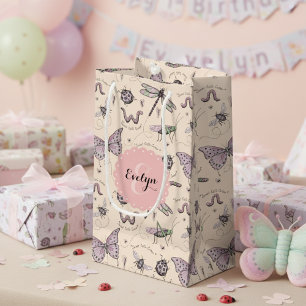 Chic Blush Pink Insects Baby Girl Shower Small Gift Bag