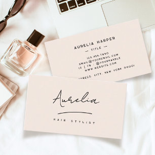 Chic Blush Pink Monogram Modern Signature Logo Business Card