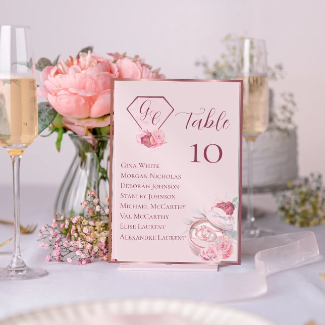 Chic Blush Pink Wedding Seating Table Number (Creator Uploaded)