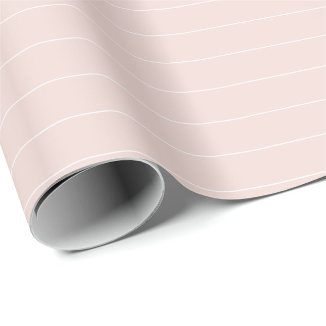 Chic blush pink white thin Stripes cute girly Wrapping Paper (Roll Corner)