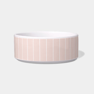 Chic blush pink white thin vertical Stripes cute Bowl