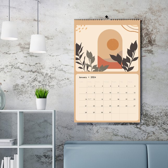 Chic Bohemian abstract Greenery  Calendar (Creator Uploaded)