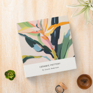 Chic Boho Bird Of Paradise Painted Floral Binder