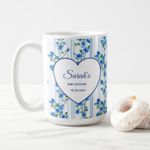 Chic Boho Blue Wildflower Boy floral Baby Shower  Coffee Mug
