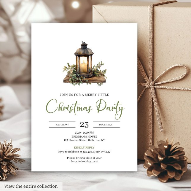 Chic Boho Botanical Earthy Holiday Party Invites (Chic Boho Botanical Earthy Holiday Party Invitation)
