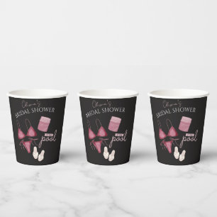 Chic boho bridal shower pool party  paper cups